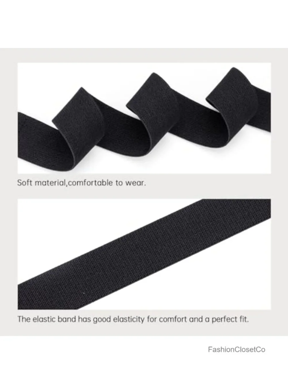 2 Pack Stretchy Elastic Belts with Gold Buckle for Women